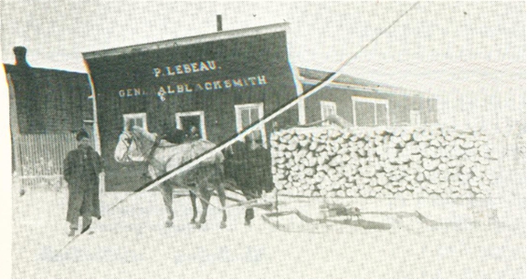 Image of St John ND Blacksmith shop circa 1908